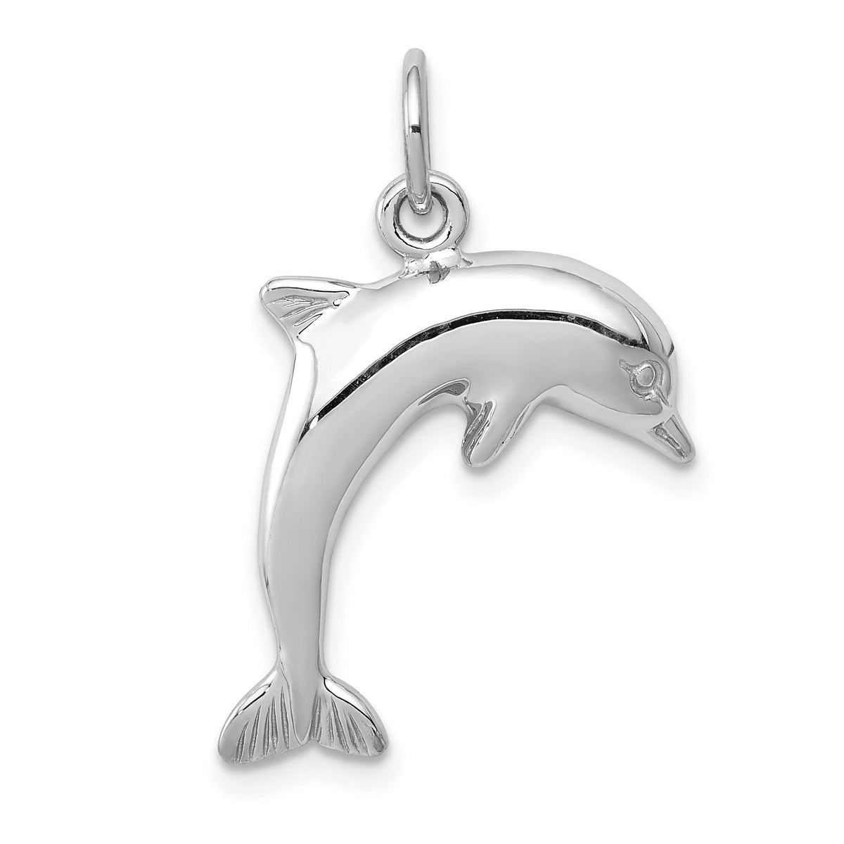 14k White Gold Dolphin Charm-WCH106