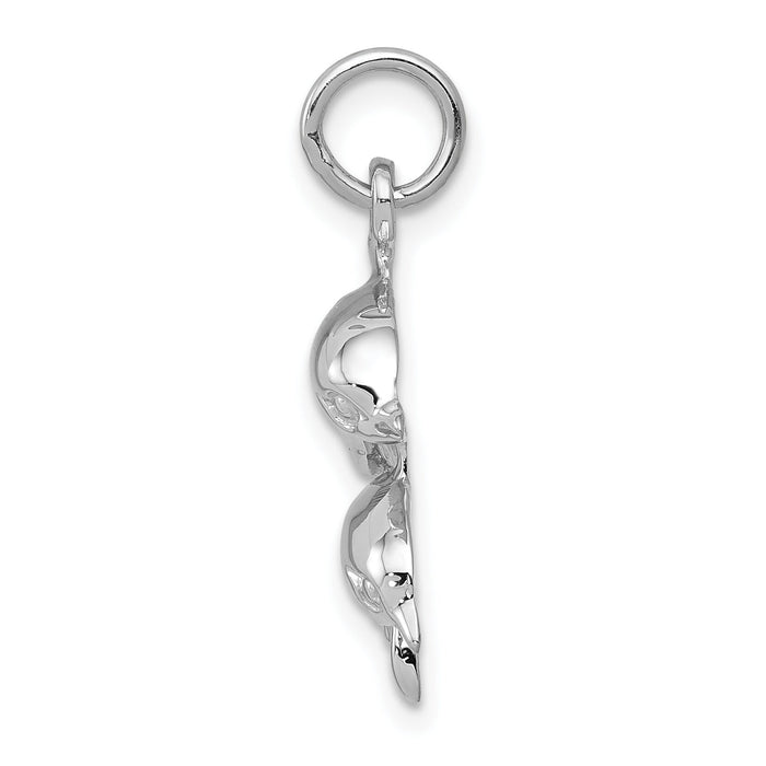 14k White Gold Dolphin Charm-WCH107