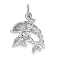 14k White Gold Dolphin Charm-WCH107