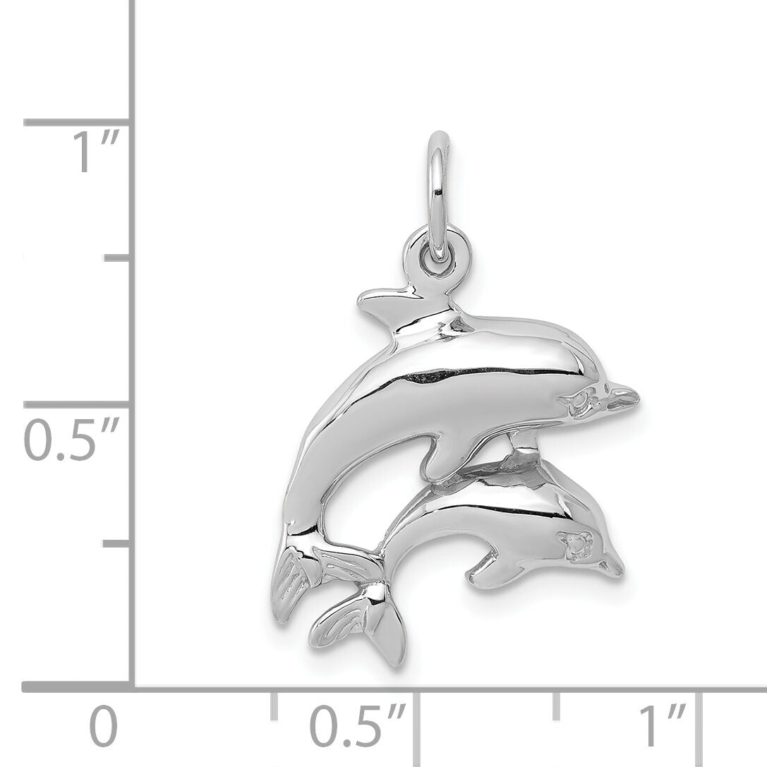 14k White Gold Dolphin Charm-WCH107