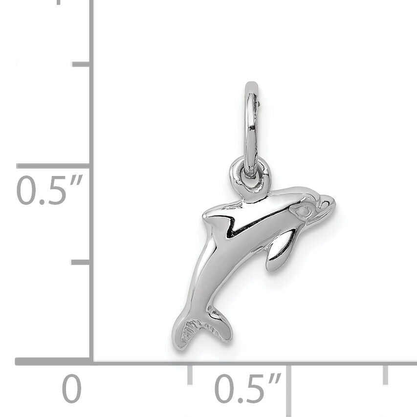 14k White Gold Dolphin Charm-WCH111