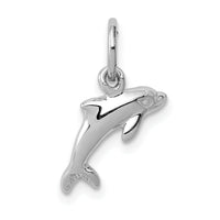 14k White Gold Dolphin Charm-WCH111