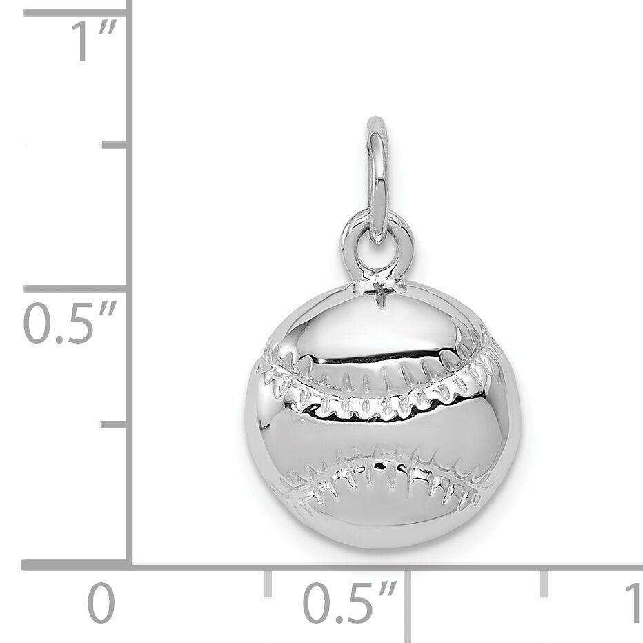 14k White Gold Baseball Charm-WCH132