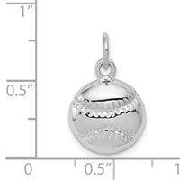 14k White Gold Baseball Charm-WCH132
