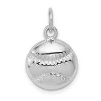 14k White Gold Baseball Charm-WCH132