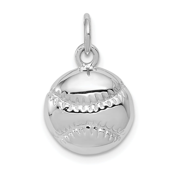 14k White Gold Baseball Charm-WCH132