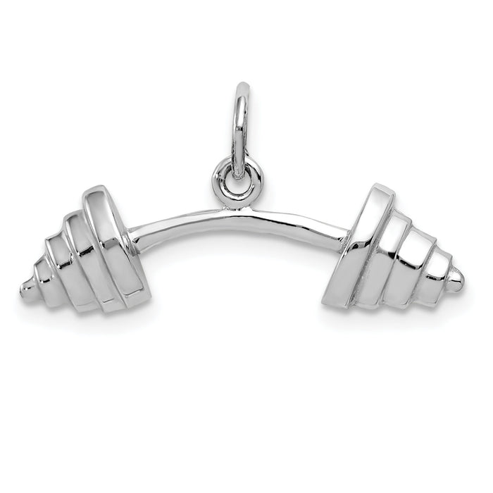 14k White Gold Barbell Charm-WCH133