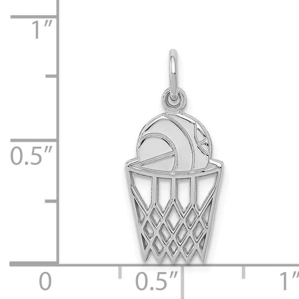 14k White Gold Basketball Charm-WCH136