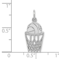 14k White Gold Basketball Charm-WCH136