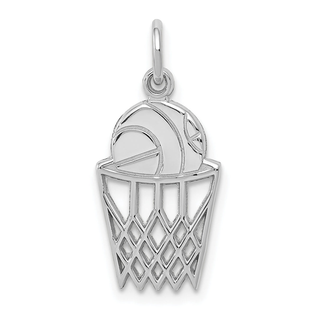 14k White Gold Basketball Charm-WCH136