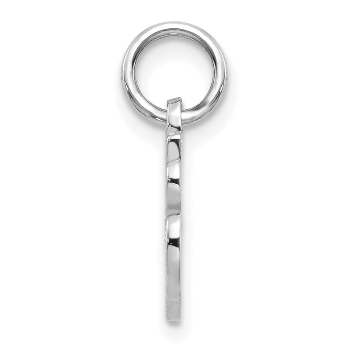 14KW White Gold Casted Script Letter A Initial Charm-WCH138-A