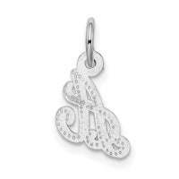14KW White Gold Casted Script Letter A Initial Charm-WCH138-A