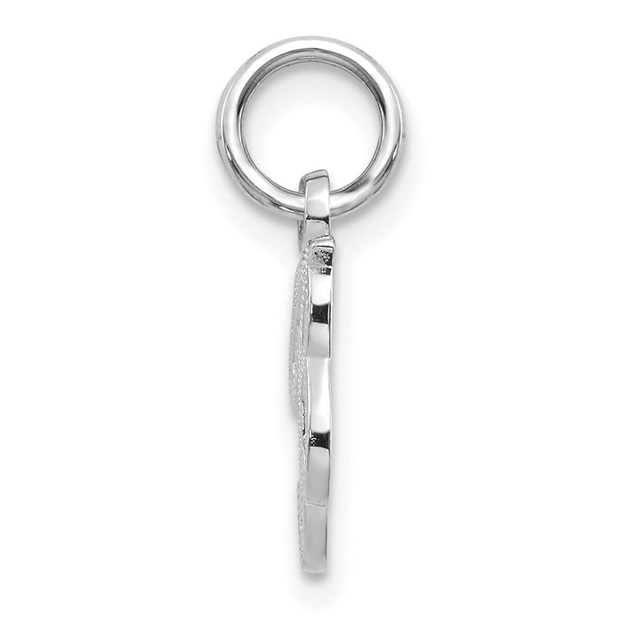 14KW White Gold Casted Script Letter B Initial Charm-WCH138-B