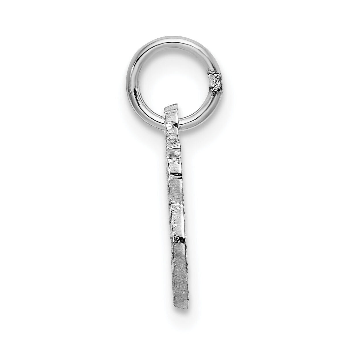 14KW White Gold Casted Script Letter B Initial Charm-WCH138-B