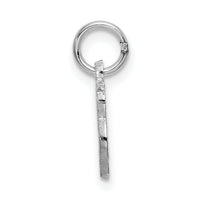 14KW White Gold Casted Script Letter B Initial Charm-WCH138-B