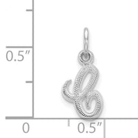 14KW White Gold Casted Script Letter C Initial Charm-WCH138-C