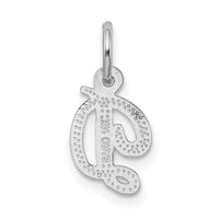14KW White Gold Casted Script Letter D Initial Charm-WCH138-D