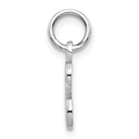 14KW White Gold Casted Script Letter E Initial Charm-WCH138-E