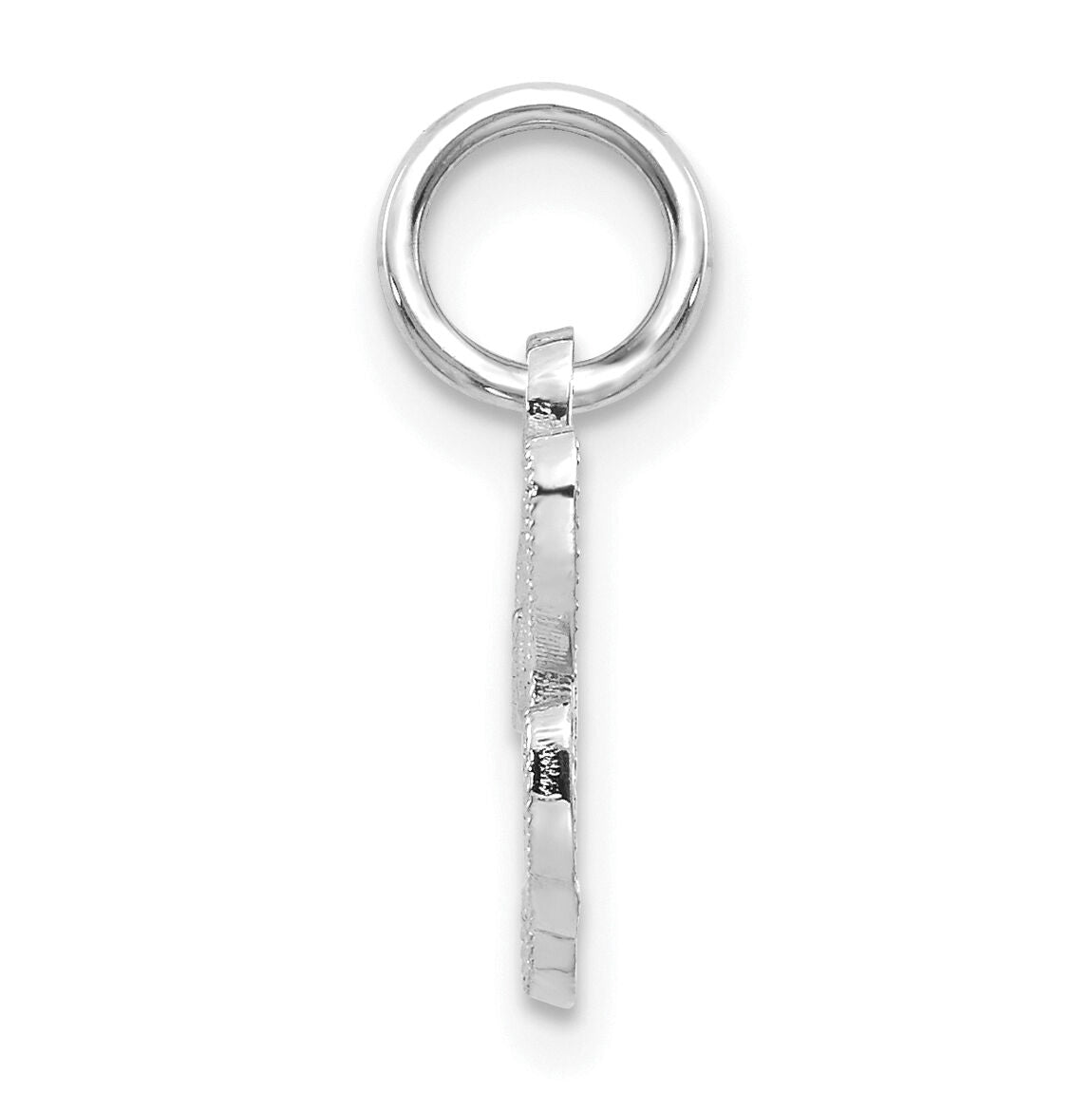 14KW White Gold Casted Script Letter H Initial Charm-WCH138-H