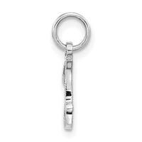 14KW White Gold Casted Script Letter I Initial Charm-WCH138-I