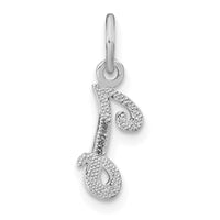 14KW White Gold Casted Script Letter I Initial Charm-WCH138-I