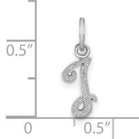14KW White Gold Casted Script Letter I Initial Charm-WCH138-I