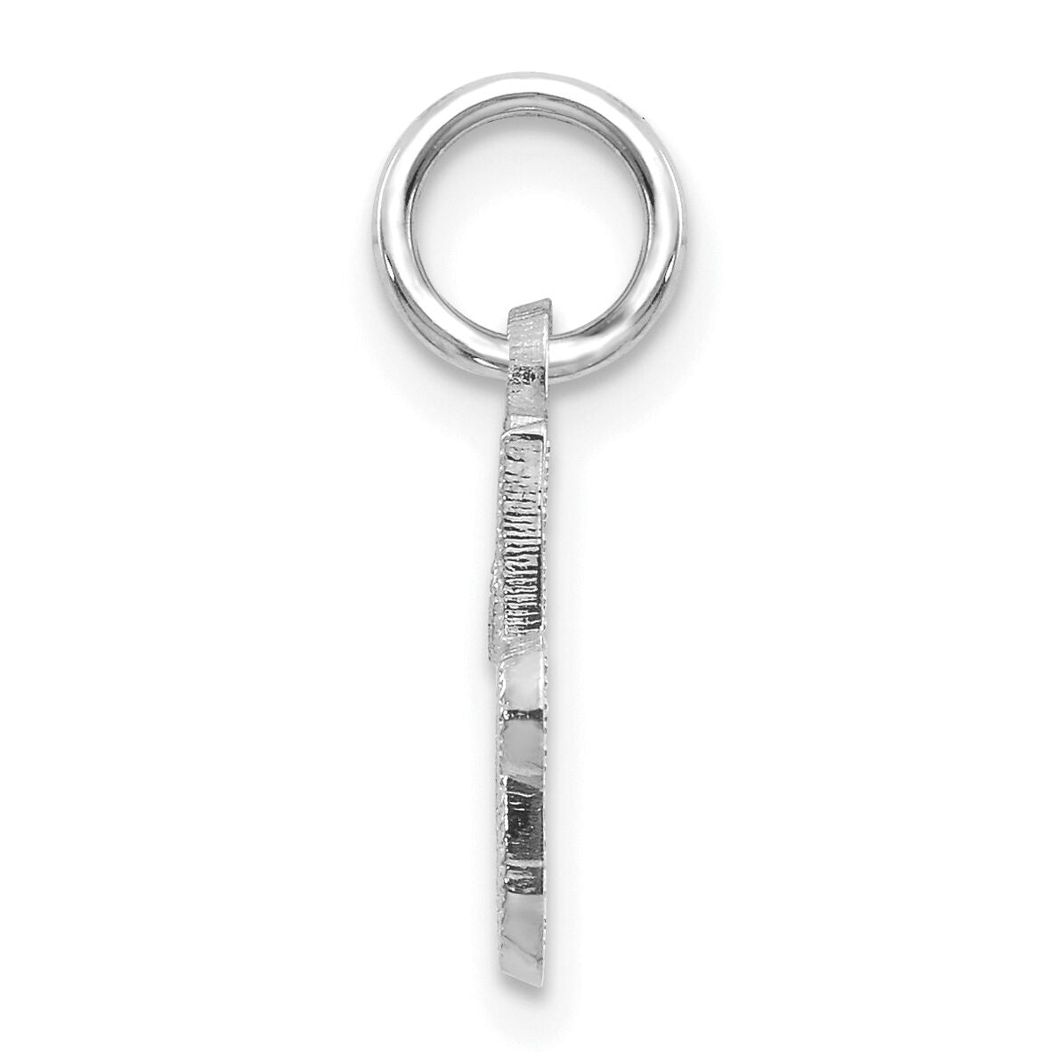 14KW White Gold Casted Script Letter J Initial Charm-WCH138-J