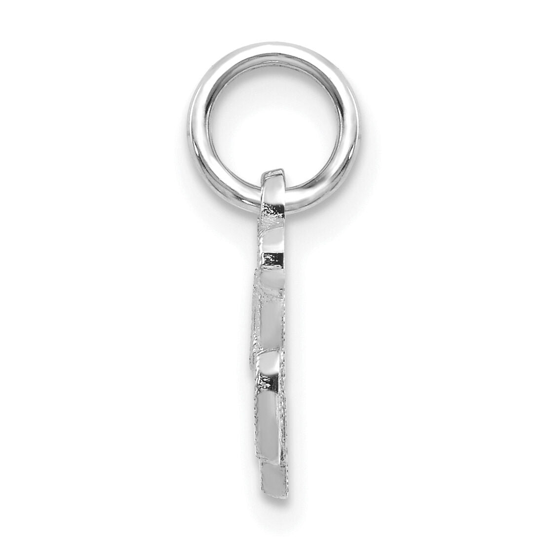14KW White Gold Casted Script Letter K Initial Charm-WCH138-K