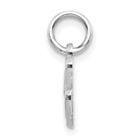 14KW White Gold Casted Script Letter K Initial Charm-WCH138-K