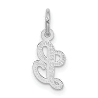 14KW White Gold Casted Script Letter L Initial Charm-WCH138-L