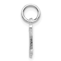 14KW White Gold Casted Script Letter N Initial Charm-WCH138-N