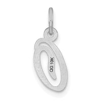14KW White Gold Casted Script Letter O Initial Charm-WCH138-O