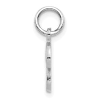 14KW White Gold Casted Script Letter P Initial Charm-WCH138-P