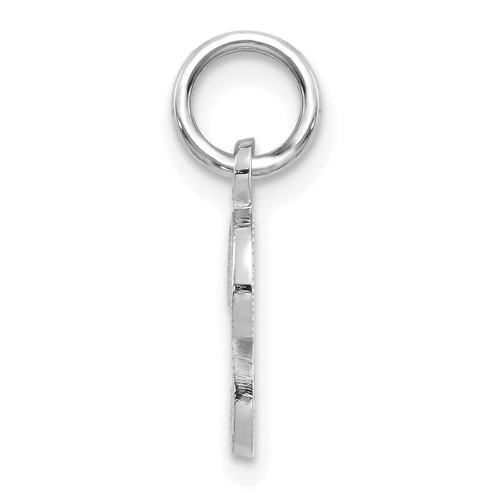 14KW White Gold Casted Script Letter P Initial Charm-WCH138-P