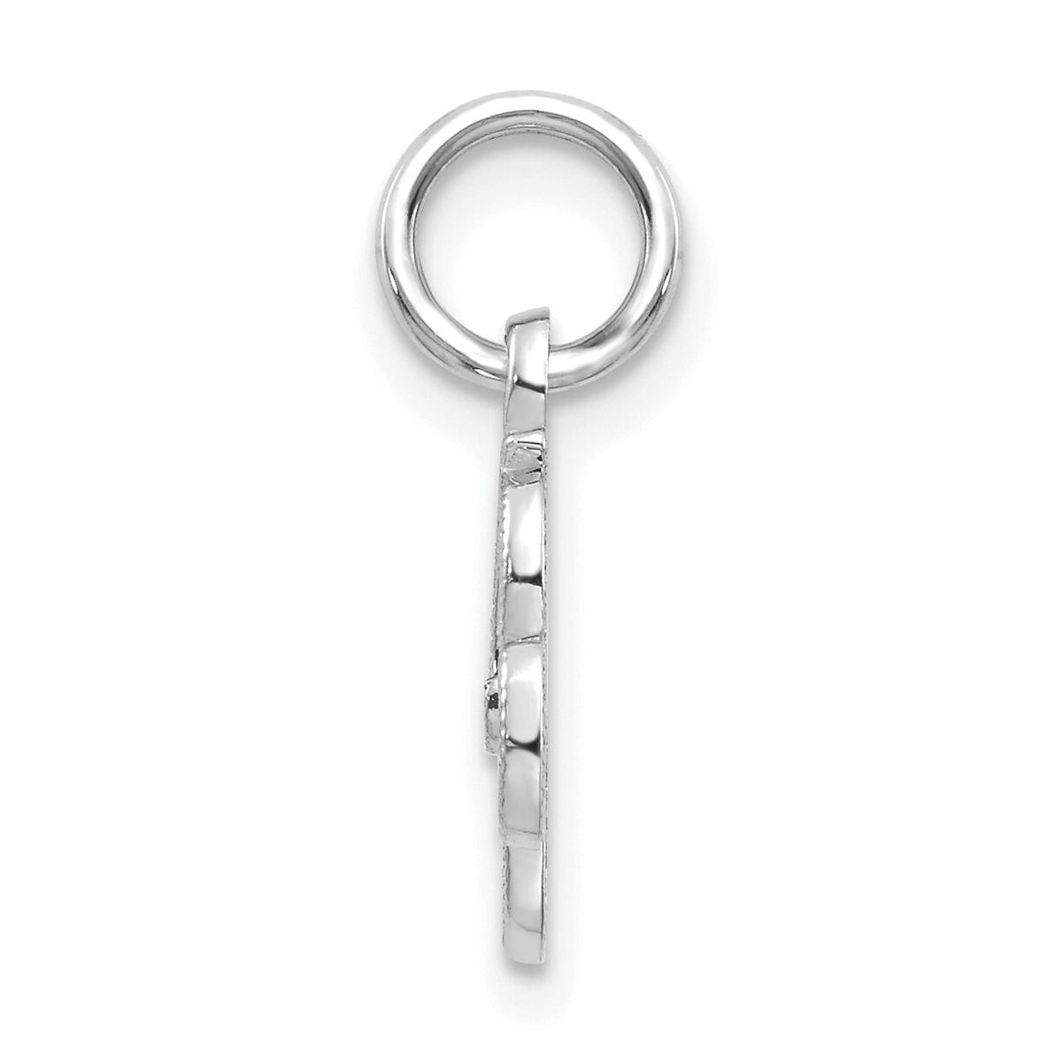 14KW White Gold Casted Script Letter R Initial Charm-WCH138-R