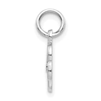 14KW White Gold Casted Script Letter R Initial Charm-WCH138-R