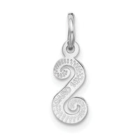 14KW White Gold Casted Script Letter S Initial Charm-WCH138-S