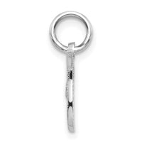 14KW White Gold Casted Script Letter T Initial Charm-WCH138-T