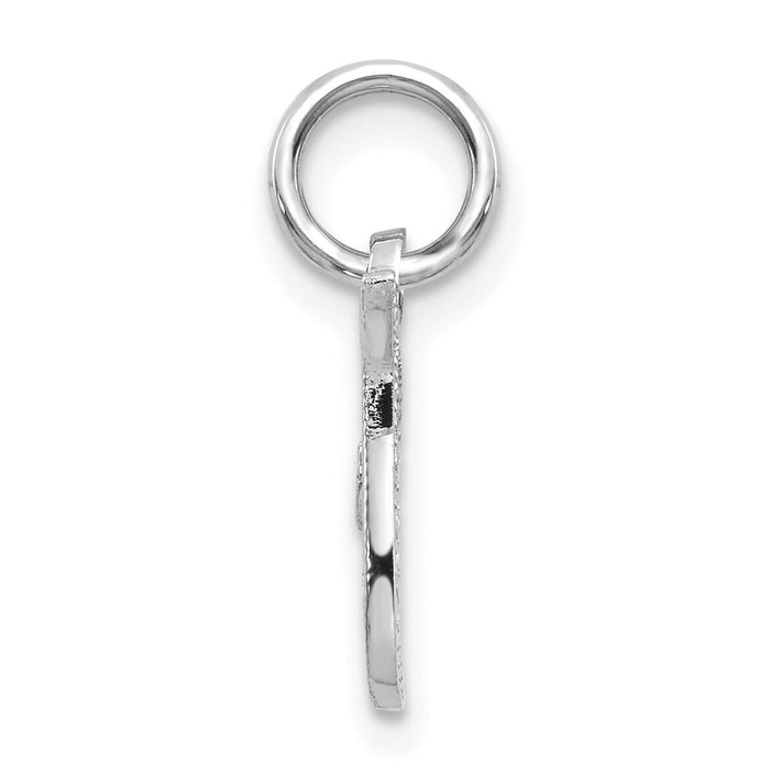 14KW White Gold Casted Script Letter T Initial Charm-WCH138-T