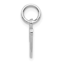 14KW White Gold Casted Script Letter V Initial Charm-WCH138-V