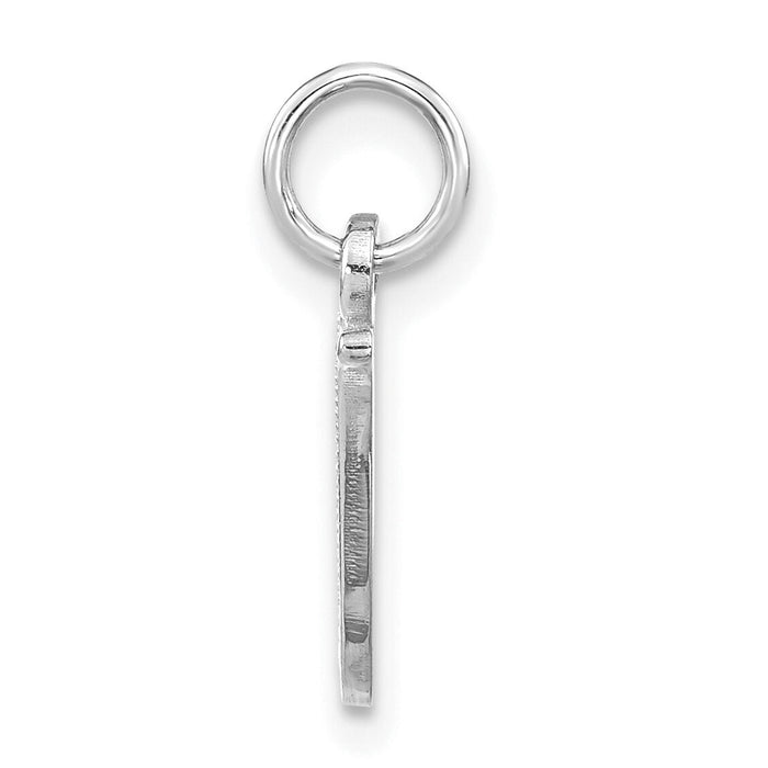 14KW White Gold Casted Script Letter W Initial Charm-WCH138-W