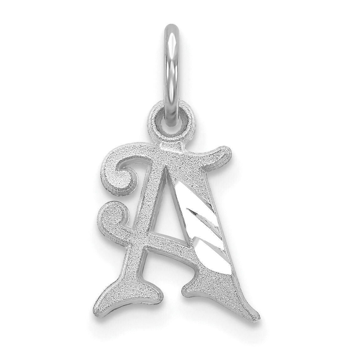 14KW Diamond-cut Letter A Initial Charm-WCH139-A