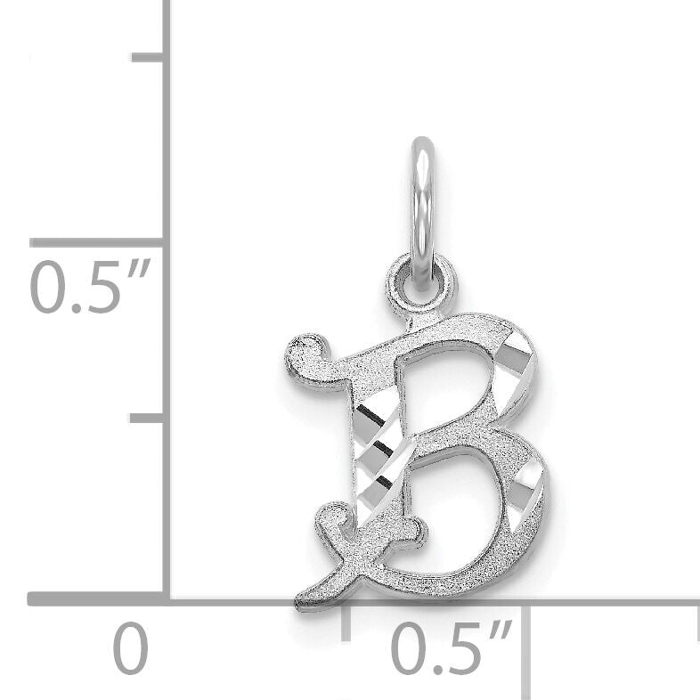 14KW Diamond-cut Letter B Initial Charm-WCH139-B