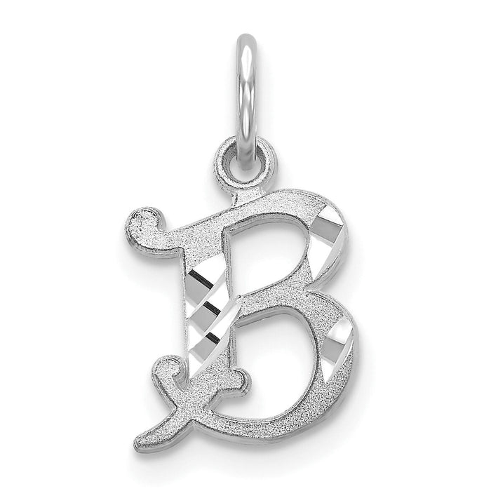14KW Diamond-cut Letter B Initial Charm-WCH139-B
