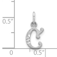 14KW Diamond-cut Letter C Initial Charm-WCH139-C