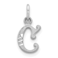 14KW Diamond-cut Letter C Initial Charm-WCH139-C