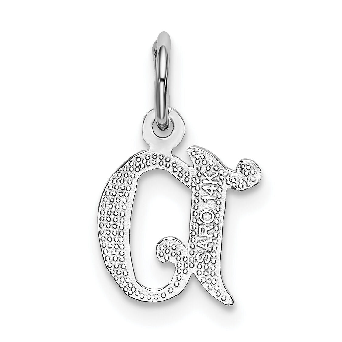 14KW Diamond-cut Letter D Initial Charm-WCH139-D