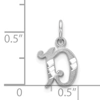 14KW Diamond-cut Letter D Initial Charm-WCH139-D