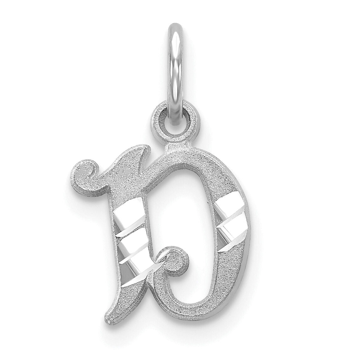 14KW Diamond-cut Letter D Initial Charm-WCH139-D