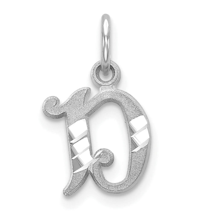 14KW Diamond-cut Letter D Initial Charm-WCH139-D